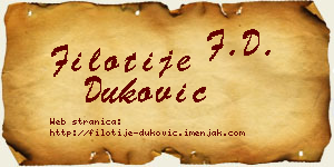 Filotije Duković vizit kartica